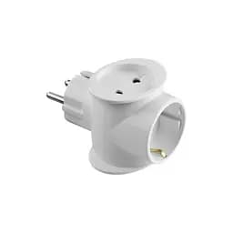 Тройник с заземлением 16А белый Украина (1763)