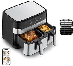 Мультипіч Tefal Dual EasyFry & Grill AirFryer сіро-чорний 2700 Вт (EY905D10) - мініатюра 13