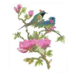 Алмазна мозаїка Магнолія з пташками 189772 картон, неповна викладка 21х25 см