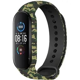 Ремінець Uwatch TPU Replacement Print Design Wrist Strap for Mi Band 5/6/7 Military Green