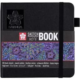 Блокнот Sakura Sketch 12х12 см 140 г/м2 80 л черный