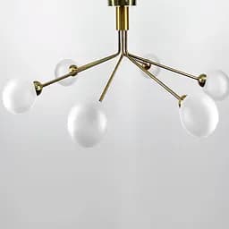 Елегантна латунна люстра на 6 матових плафонів Line.F J 061/6