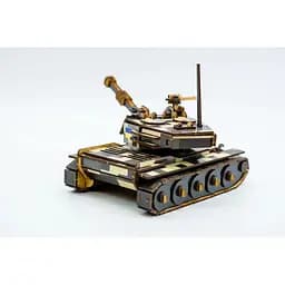 Дерев'яний 3D конструктор Танк PuzzleOk 162-0074 162 деталі - мініатюра 3