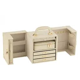 Шкатулка-чемодан для прикрас J-Line з еко-шкіри бежевий (46547)