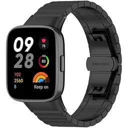 Ремінець DK Metal Link Steel Watch Band для Xiaomi Redmi Watch 3 (black) - мініатюра 3