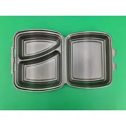 Ланч-бокс Р2662\2865 2-х секционный с крышкой из вспененного полистирола 236х179х73 мм черный 125 шт.