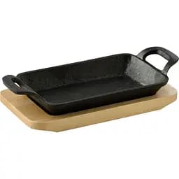 Чавунна мініформа з серверовочною дошкою MasterPro Foodies cook&share 17X10 см (BGMP-3807-EM)