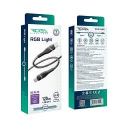 Кабель USB Ridea RC-RL15 RGB Light Type-C to Type-C 60W 1,2м чорний підсвітка RGB (Ridea RC-RL15)