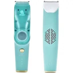 Бездротова акумуляторна машинка для стрижки дітей з витяжкою VGR V-151 3 насадки блакитна