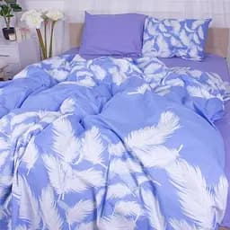 Підковдра на блискавці MirSon Feathers 17-0590, бязь, 240х220 см, блакитна - мініатюра 2