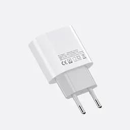 Мережевий зарядний пристрій XO L97 USB A+USB C dual port 2.4A Home charger Білий - мініатюра 2