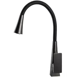 Змішувач Globus Lux NIAGARA GLN-0203SM-GP одноричажний поворотний для кухні графіт чорний з системою швидкого монтажу - мініатюра 2