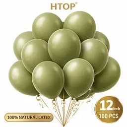 Надувні повітряні кулі HTOP 100 шт Party Balloons 30 см Товари для оформлення Дня народження Святкова атрибутика Оливковий