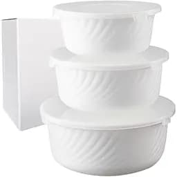 Набір салатників S&T з кришкою 3 шт. білий (30053-00)