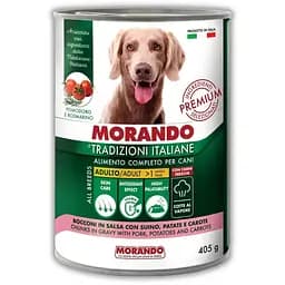 Влажный корм для собак Morando Tradizioni кусочки в соусе со свининой, морковью и картофелем 405 г