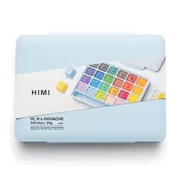 Набор гуашевых красок Jelly Cup 24×30 мл голубой пластиковый пенал HIMI