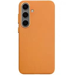 Шкіряний чохол Leather Case (AAA) для Samsung Galaxy S25+ Orange