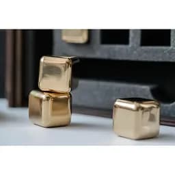 Золоті сталеві кубики для віскі Whiskey Stones у дерев'яній коробці - 12 кубиків для охолодження віскі - мініатюра 7