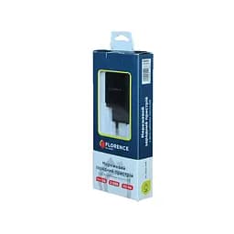 Зарядний пристрій Florence 2 спідниця входу 2 ампери силка струму + кабель microUSB - мініатюра 3