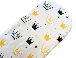Простынь хлопковая Moontime в коляску "Короны желтые"