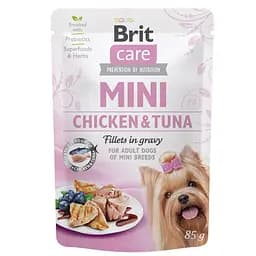 Влажный корм Brit Care Mini для собак, из филе курицы и тунца в соусе, 85 г