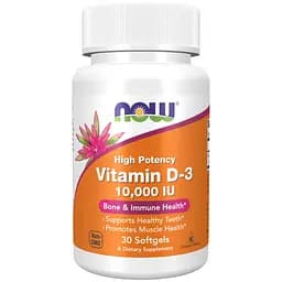 Витамин D-3 Now Foods Vitamin D-3 10,000 IU 30 softgels