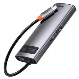 USB-Хаб Baseus Metal Gleam Series 6-in-1 Type-C gray - мініатюра 2