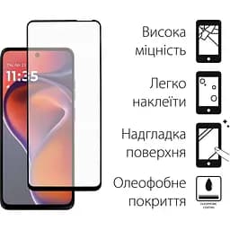 Скло захисне Dengos Full Glue Motorola G15/G15 Power (black) (TGFG-397) - мініатюра 2