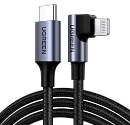 Кабель угловой Ugreen US305 USB-C to Lightning Angled Cable Aluminum Shell Braided 1 метр