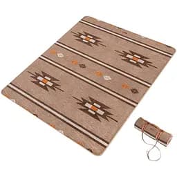 Ковдра Naturehike Geometric pattern wool NH20FS036 поліестр/вовна коричнева - мініатюра 2