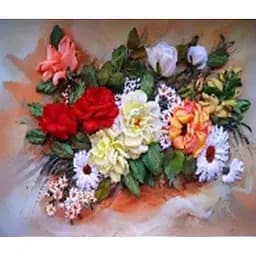 Алмазна мозаїка за номерами Квіти, 40x50 см, полотно на рамі