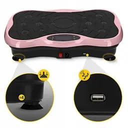 Віброплатформа для тренувань 4FIZJO Ultra+ з пультом та еспандерами Black/Pink (P-5905973402880) - мініатюра 2