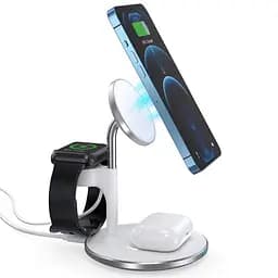 Магнітний бездротовий зарядний пристрій Choetech 3in1 Magnetic wireless charger station for iPhone (T586-F) - мініатюра 3