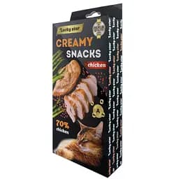 Ласощі для котів Lucky Star Лагідне пюре з м'яса курки у стіках 10 г (4820112701475) - мініатюра 1