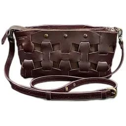 Шкіряна жіноча сумка Пазл S бордова Krast