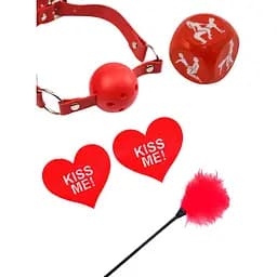 БДСМ набор Passion Лайт Kiss Me 4 предмета красный (4821002029358)