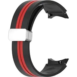 Ремешок для Samsung Galaxy Watch 4 44mm - черно-красный ширина крепления 20мм силикон Watchbands Cls-line (W16-3WB10281110)