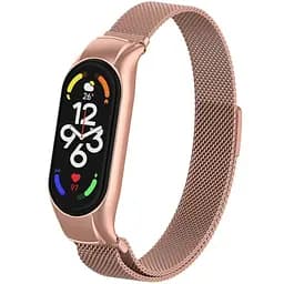 Ремешок Milanese Loop Design для Xiaomi Mi Band 5/6 Rose Pink