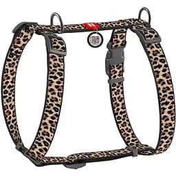 Шлея для собак Waudog Nylon Леопард анатомічна H-подібна з QR-паспортом L 50-90x60-100x2.5 см