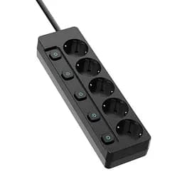 Фільтр мережевий 5 розеток 2 м Black 16А ColorWay teh0024045 - мініатюра 2