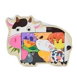 Детский деревяный пазл-вкладыш "Домашние животные" Bambi MD 1500-5