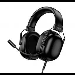 Навушники накладні дротові Hoco W113 USB, динаміки 50 мм, кабель 2 м, знімний мікрофон, чорні - мініатюра 2