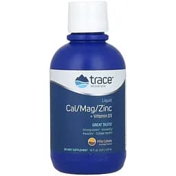 Кальций + Магний + Цинк + Витамин D3 Trace Minerals со вкусом пена коллады 473 мл