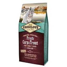 Сухой корм для стерилизованных котов Carnilove Fresh Carp & Trout Sterilised for Adult cats с карпом и форелью 6 кг