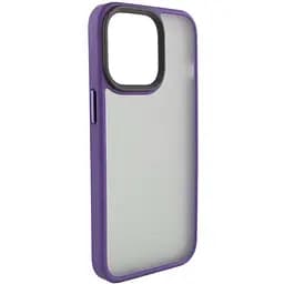 TPU+PC чохол Metal Buttons для Apple iPhone 14 Pro Max 6.7" Темно-фіолетовий - мініатюра 3
