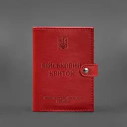 Шкіряна обкладинка-портмоне для військового квитка 15.0 червона - мініатюра 5