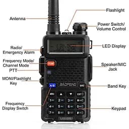 Портативна тактична рація Baofeng UV-5R 5W дводіапазонна з гарнітурою VHF136-174/UHF400-520 МГц (18835) - мініатюра 7