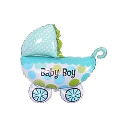 Шар воздушный фольгированный (65 см) Детская коляска синяя