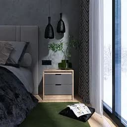 Тумба нічна Еверест Сіті-450 45,2х38х44,2 см Дуб сонома/Графіт (DTM-071089)