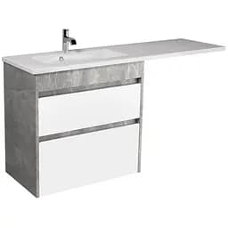 Тумба Мойдодир Polo Loft 80-U Adam 140 L Сірий з крилом над пральною машиною Цемент матовий